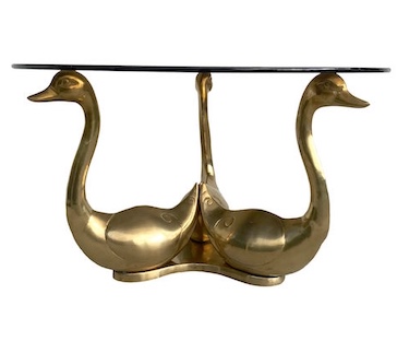 Maison Jansen Style Bronze Swan Cocktail Table