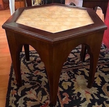 Vintage Wooden Granada Hexagonal Top Side Tables