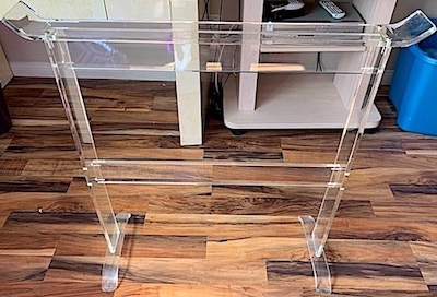 Mid-Century Modern Thick Lucite Towel Rack