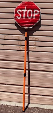 Stop / Slow Roll-Up Paddle Sign