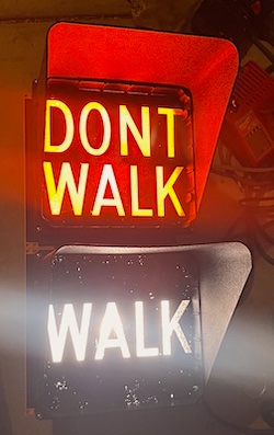 Vintage Pedestrian Walk / Dont Walk Street Traffic Light