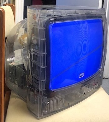 Vintage See-Through Clear Plastic RCA Portable TV