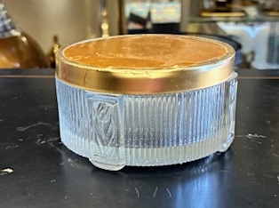 Small Heart Shaped Glass bottle w cherub appliqu