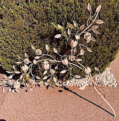 Hollywood Regency Oversized Metal Gilt Electrified Wall Art Rose Buds & Leaves