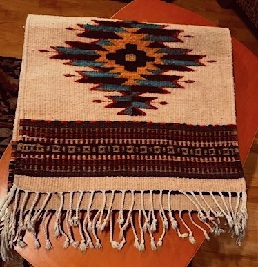 THandmade Zapotec Indian Rug, 100% Wool.
