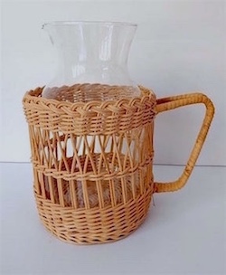 Vintage Rattan Juice Carafe