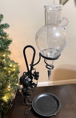 Vintage 1980s Italy Crystal Wine Aerator Decanter Dispenser